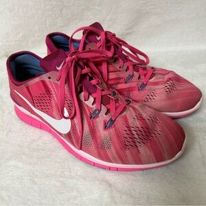 Nike Women's Sneakers Size 9.5 Pink Free TR Fit 5 Lace Up Running Athletic